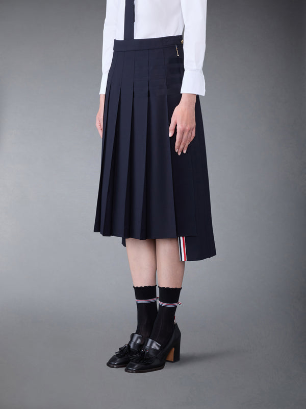 Plain Weave 4-Bar Dropped Back Pleated Skirt - image 2