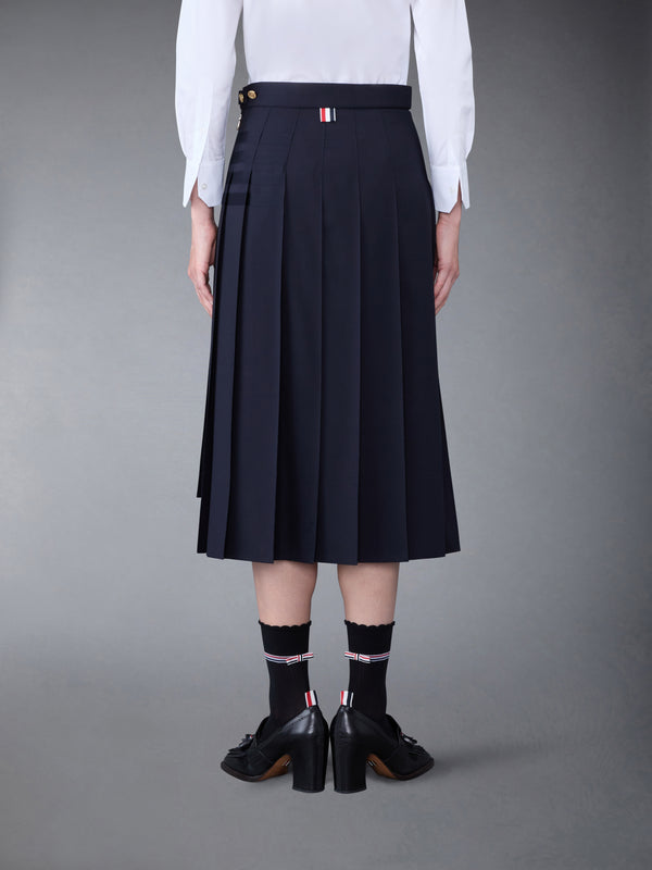 Plain Weave 4-Bar Dropped Back Pleated Skirt - image 3