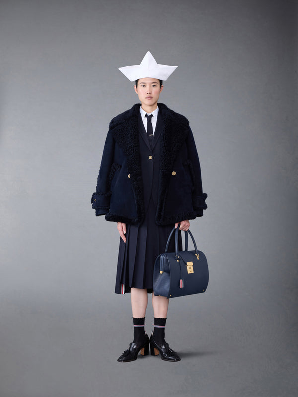 Plain Weave 4-Bar Dropped Back Pleated Skirt - image 4