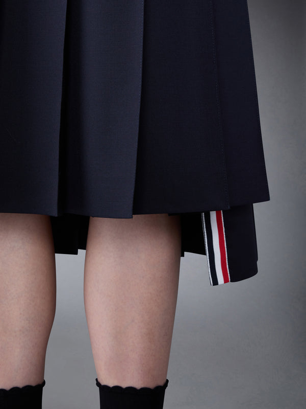 Plain Weave 4-Bar Dropped Back Pleated Skirt - image 5