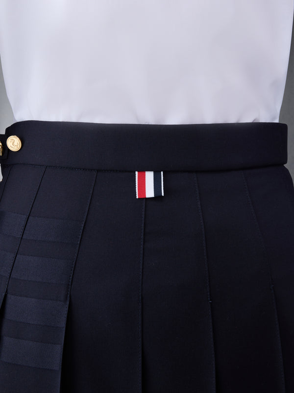 Plain Weave 4-Bar Dropped Back Pleated Skirt - image 6