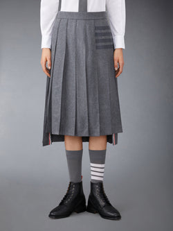 FLANNEL 4-BAR MIDI PLEATED SKIRT