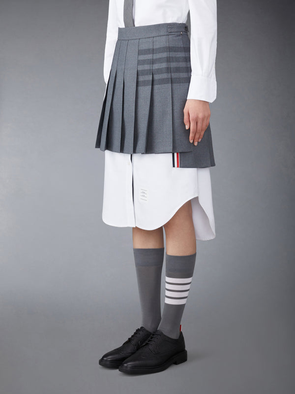 STEP TWILL SCHOOL UNIFORM 4-BAR MINI PLEATED SKIRT - image 2