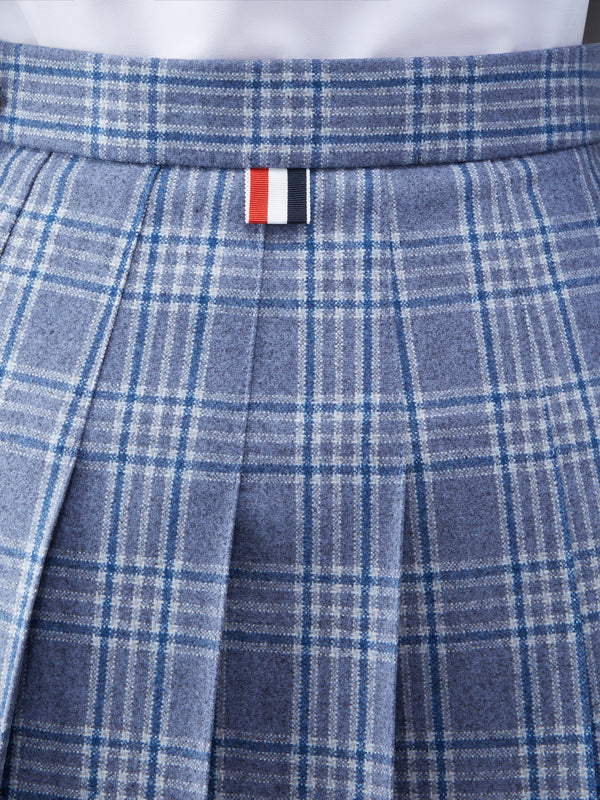Wool Cashmere Check Pleated Mini Skirt - image 6