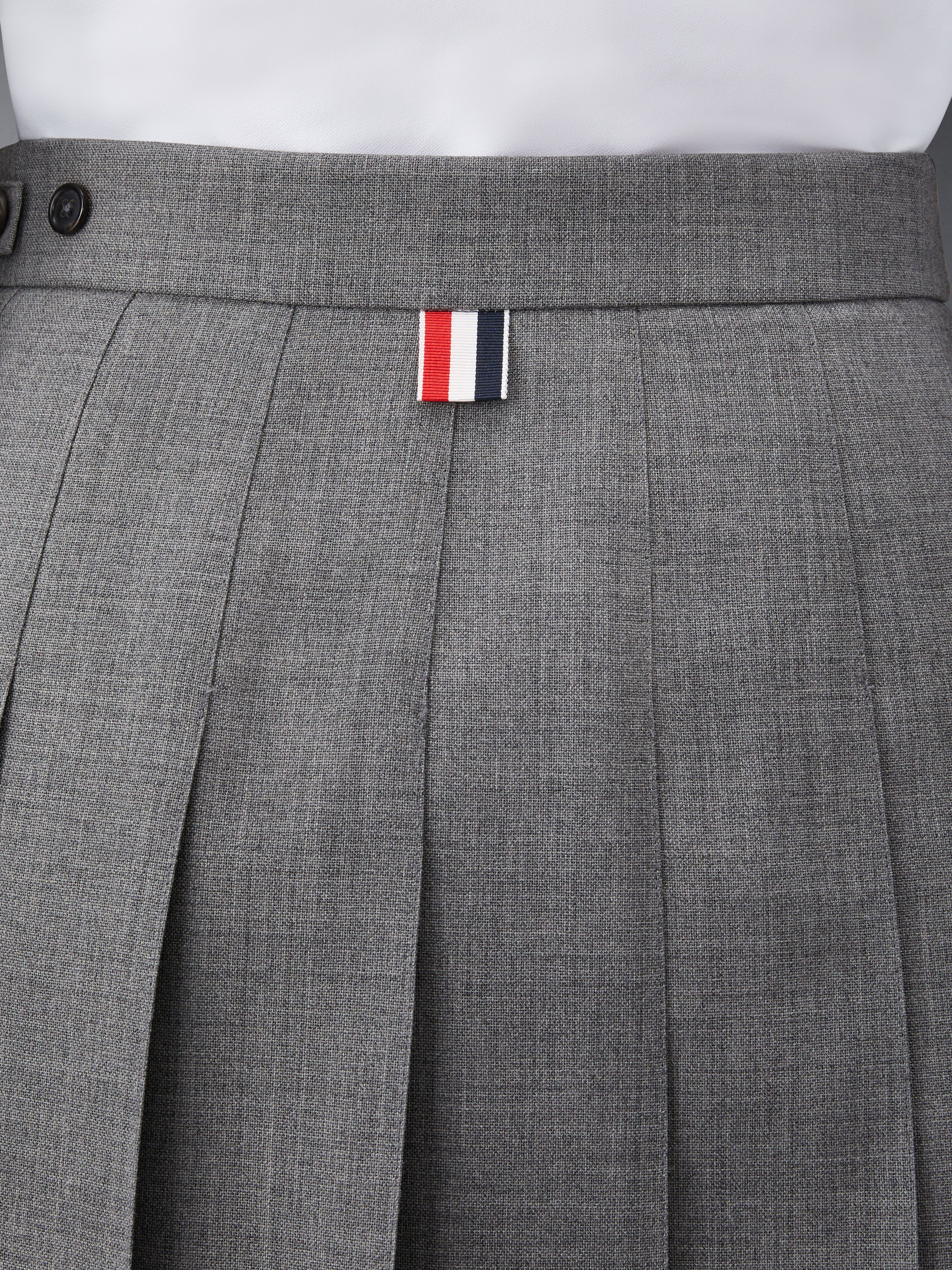 Wool Fresco Mini Pleated Skirt | Thom Browne