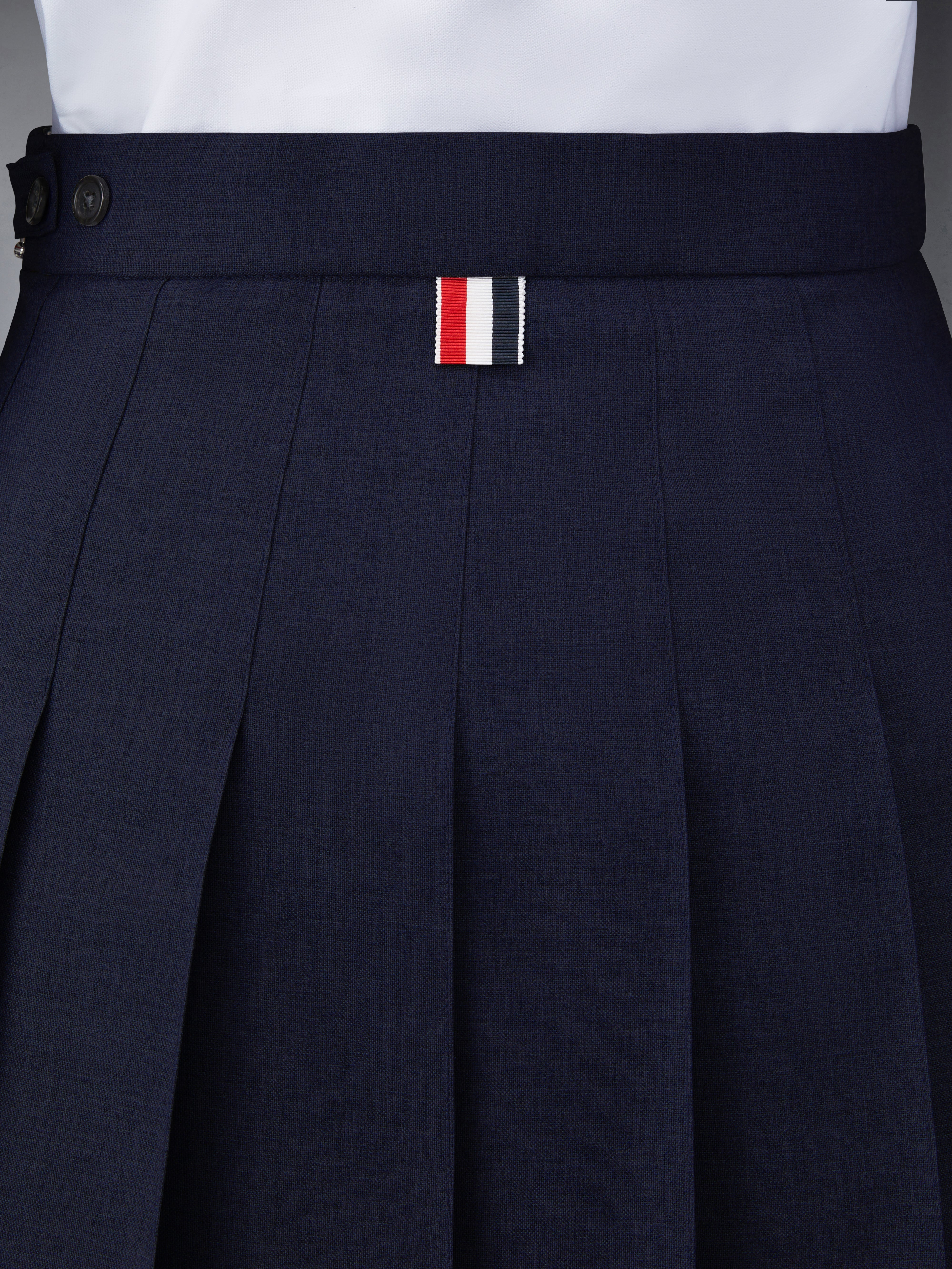 School Uniform Plain Weave Mini Pleated Skirt | Thom Browne