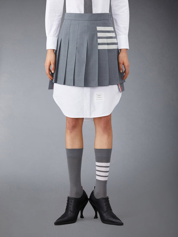 PLAIN WEAVE 4-BAR MINI PLEATED SKIRT - featured image