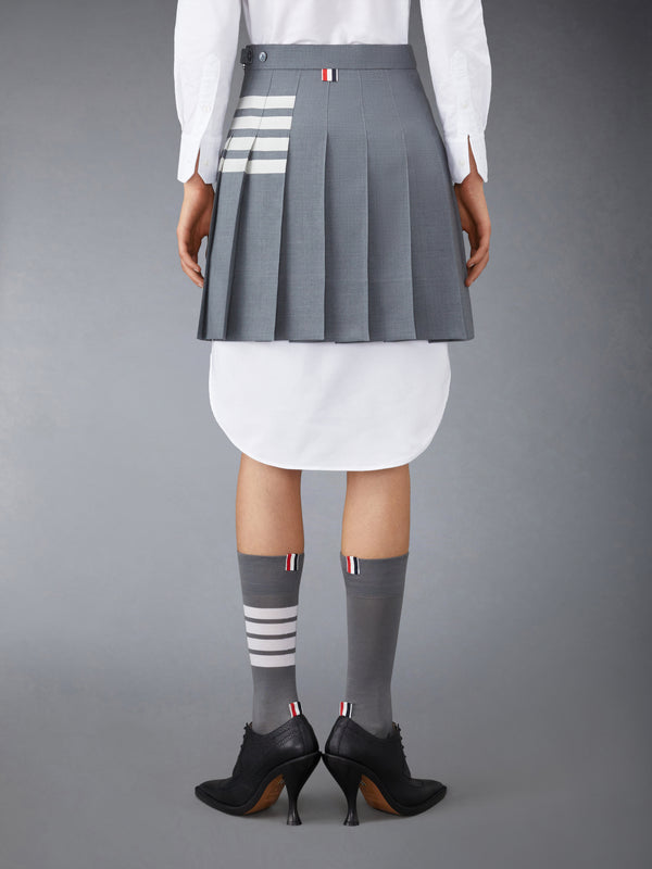 PLAIN WEAVE 4-BAR MINI PLEATED SKIRT - image 3