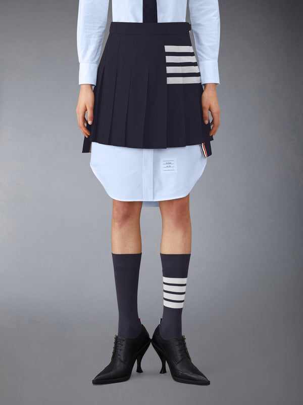 PLAIN WEAVE 4-BAR MINI PLEATED SKIRT - featured image