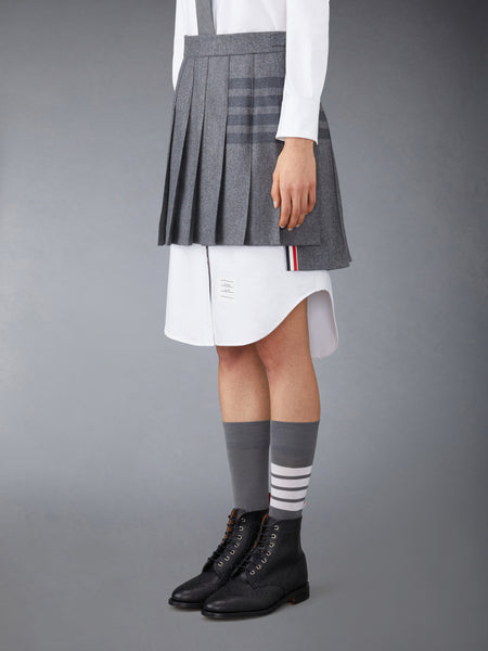 FLANNEL 4-BAR MINI PLEATED SKIRT MED GREY