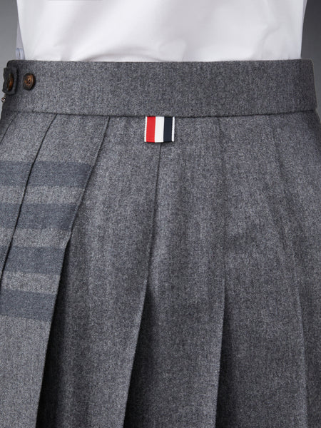 FLANNEL 4-BAR MINI PLEATED SKIRT MED GREY