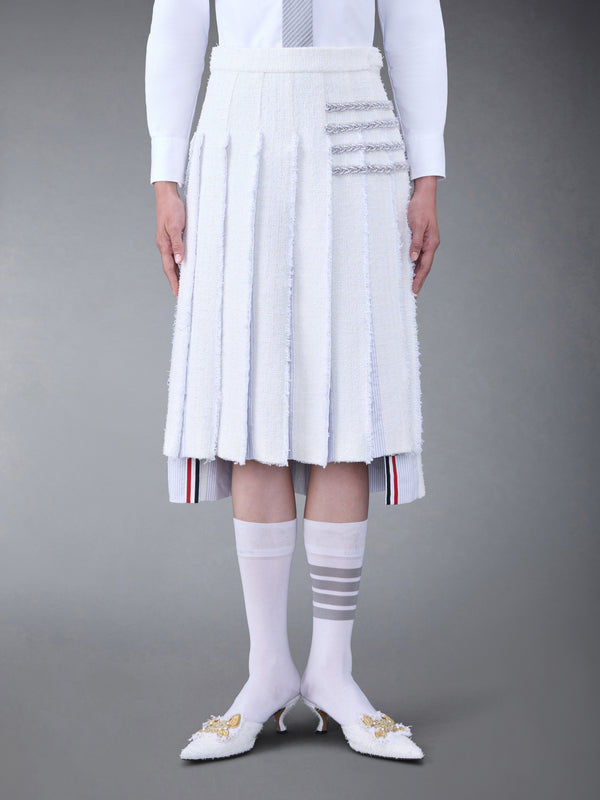 CLASSIC TWEED  BRAIDED TIPPING PLEATED SKIRT - featured image