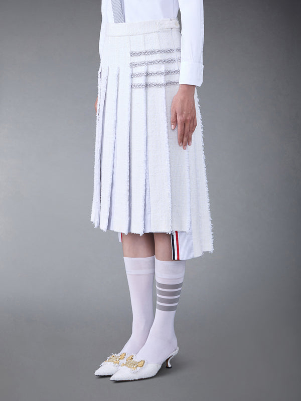 CLASSIC TWEED  BRAIDED TIPPING PLEATED SKIRT - image 2