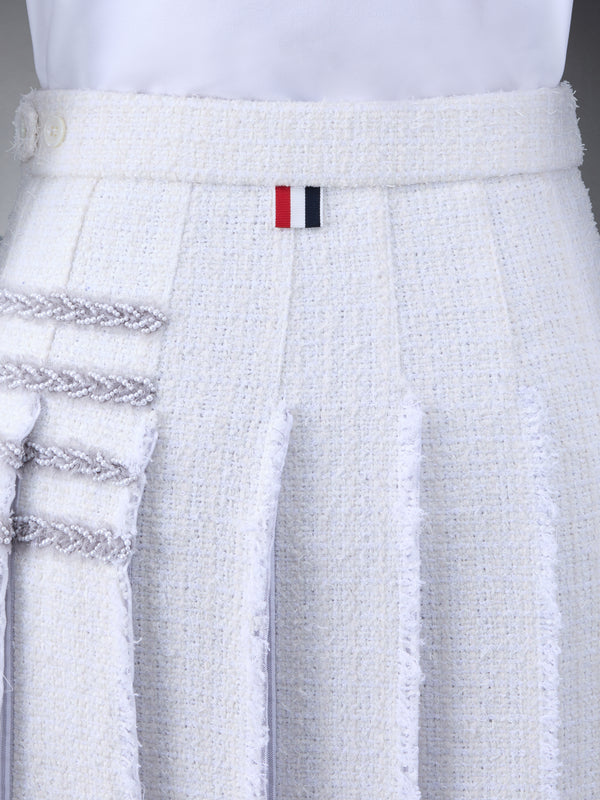 CLASSIC TWEED  BRAIDED TIPPING PLEATED SKIRT - image 6