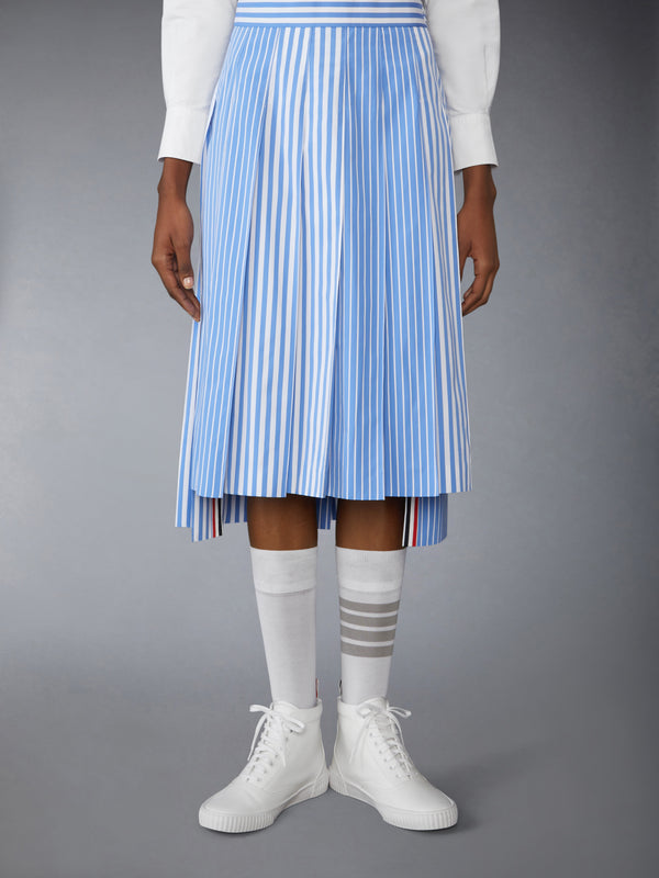AWNING STRIPED POPLIN FUNMIX PLEATED SKIRT