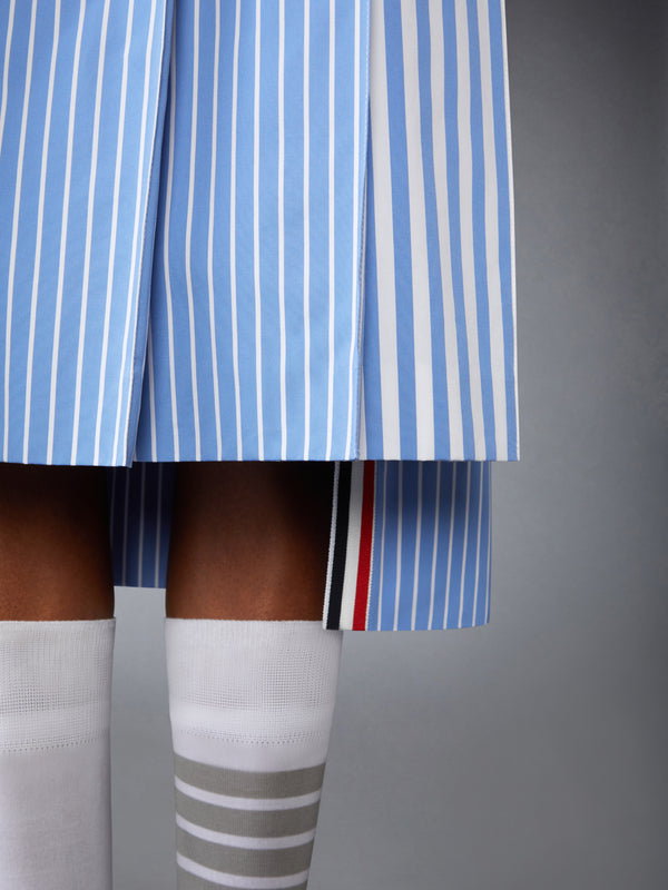 AWNING STRIPED POPLIN FUNMIX PLEATED SKIRT