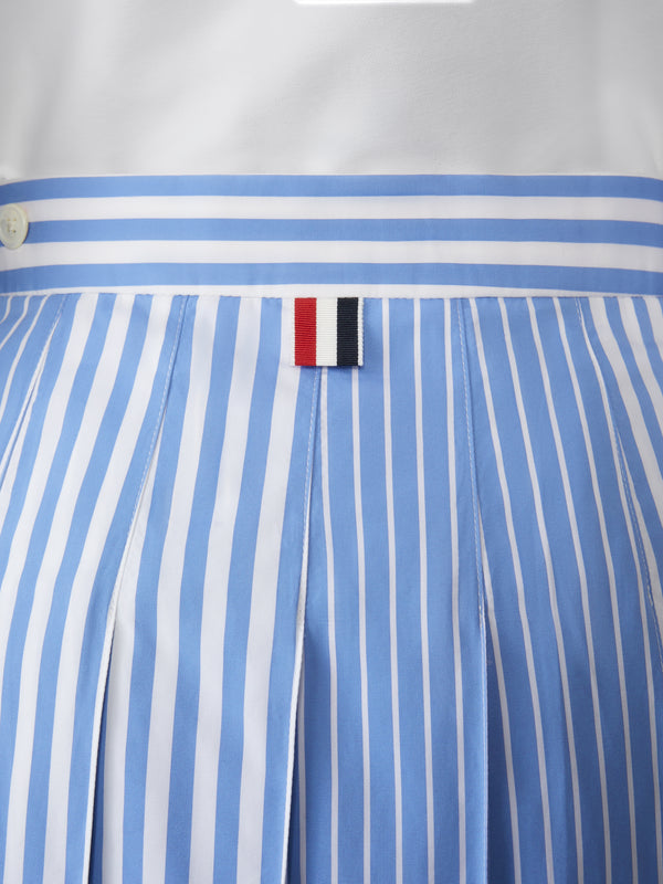 AWNING STRIPED POPLIN FUNMIX PLEATED SKIRT