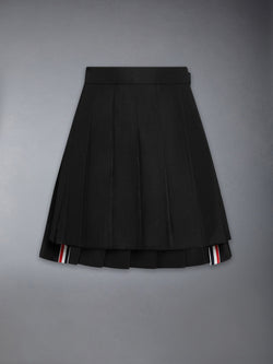 3-PLY WOOL MOHAIR PLEATED MINI SKIRT
