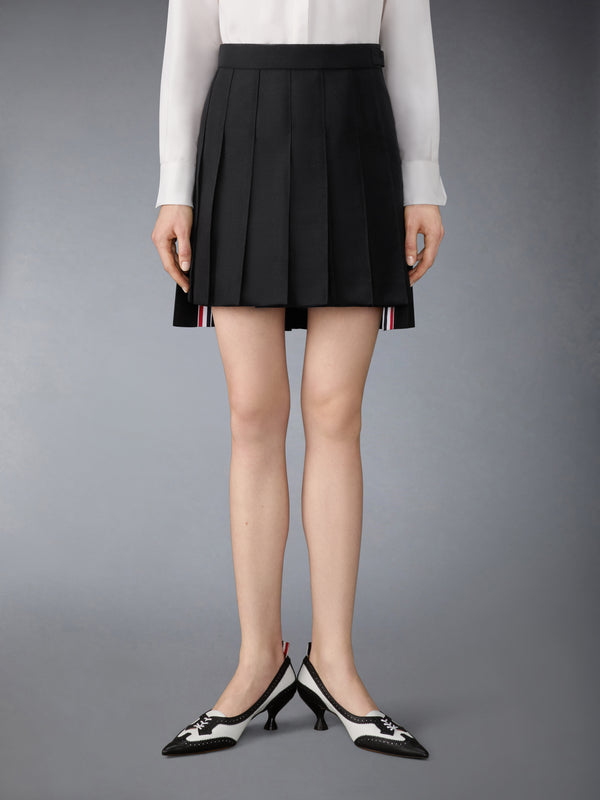 3-PLY WOOL MOHAIR PLEATED MINI SKIRT - image 1