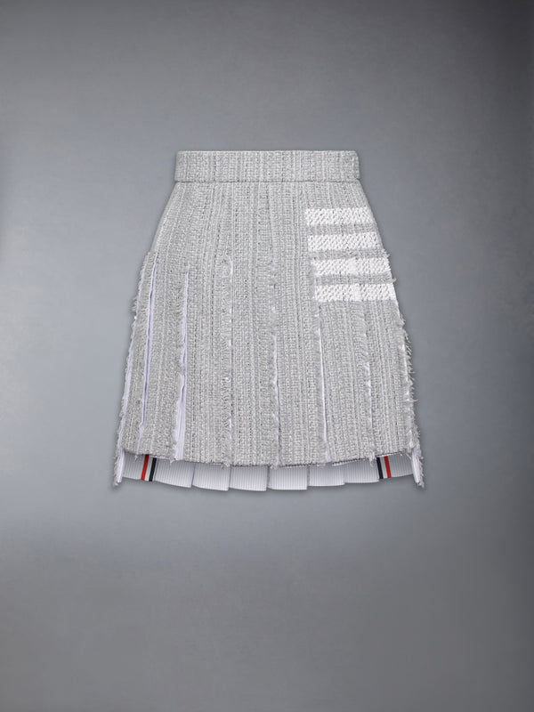 SOLID TWEED 4-BAR PLEATED MINI SKIRT - featured image