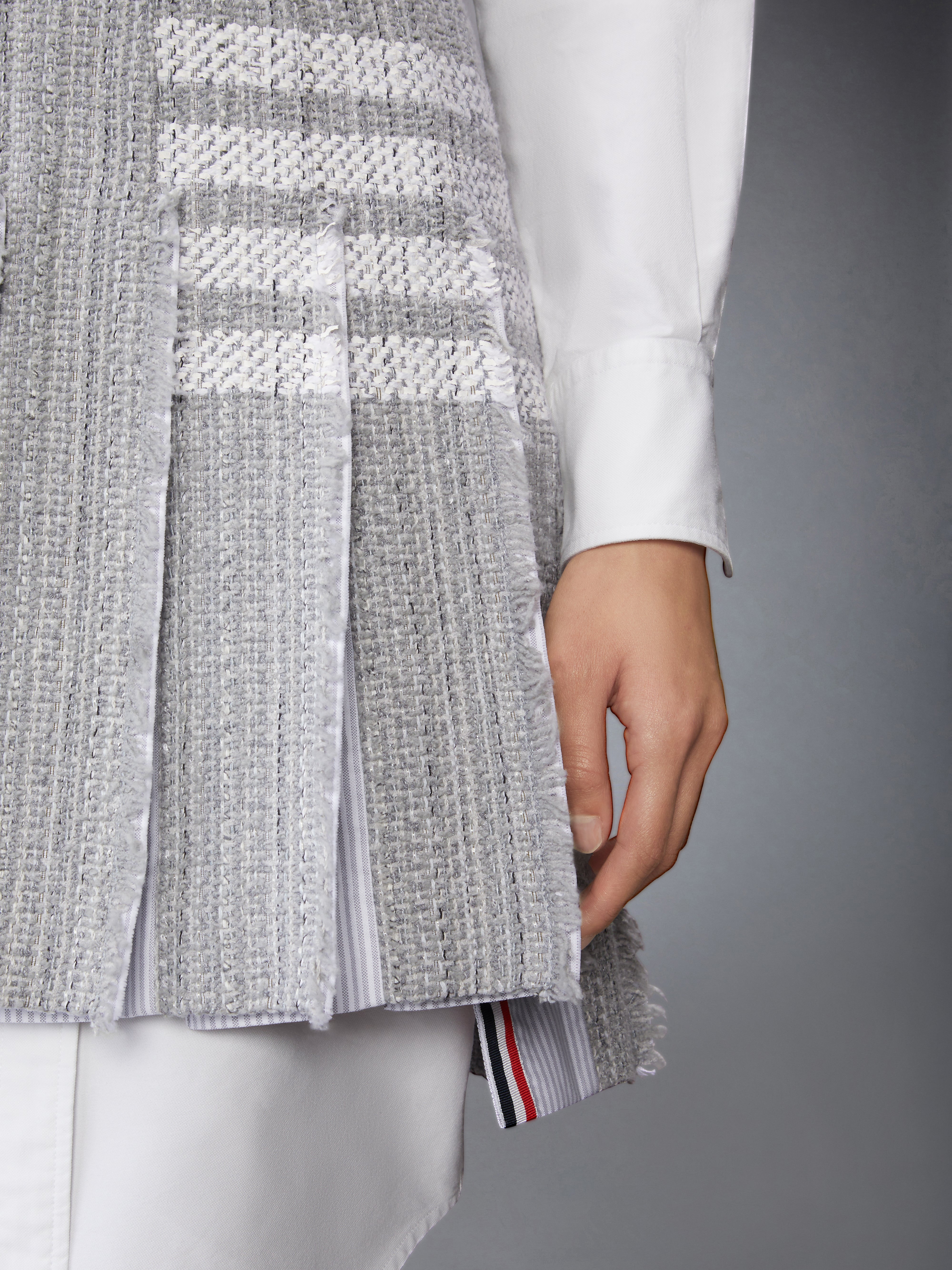 ソリッドツイード 4BAR プリーツ ミニスカート | Thom Browne