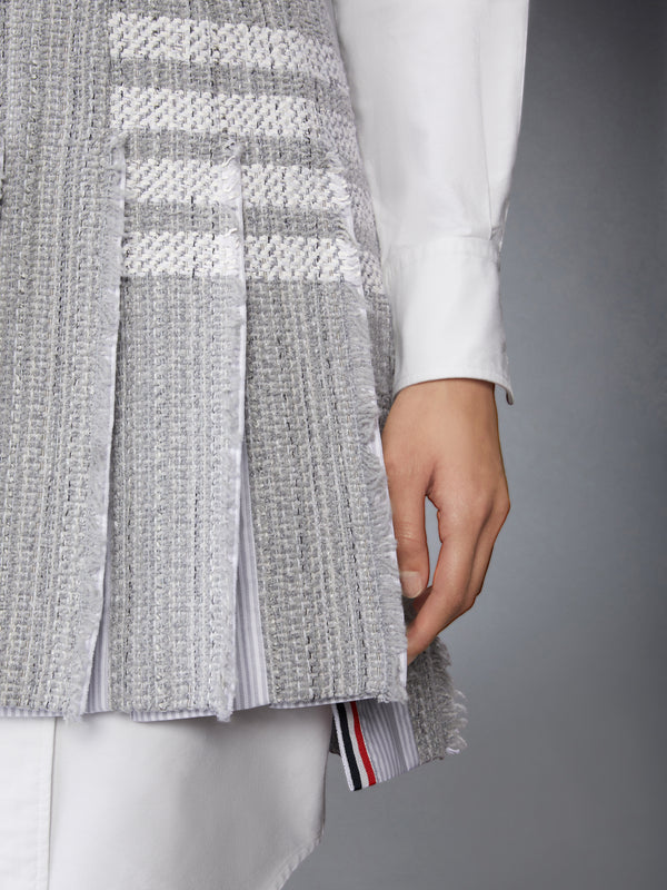 SOLID TWEED 4-BAR PLEATED MINI SKIRT - image 5