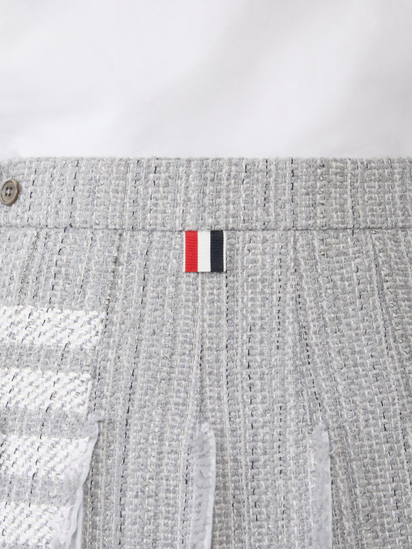 SOLID TWEED 4-BAR PLEATED MINI SKIRT - image 6