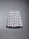 WINDOWPANE CHECK CHIFFON TWEED FRAY MINI PLEATED SKIRT - WHITE