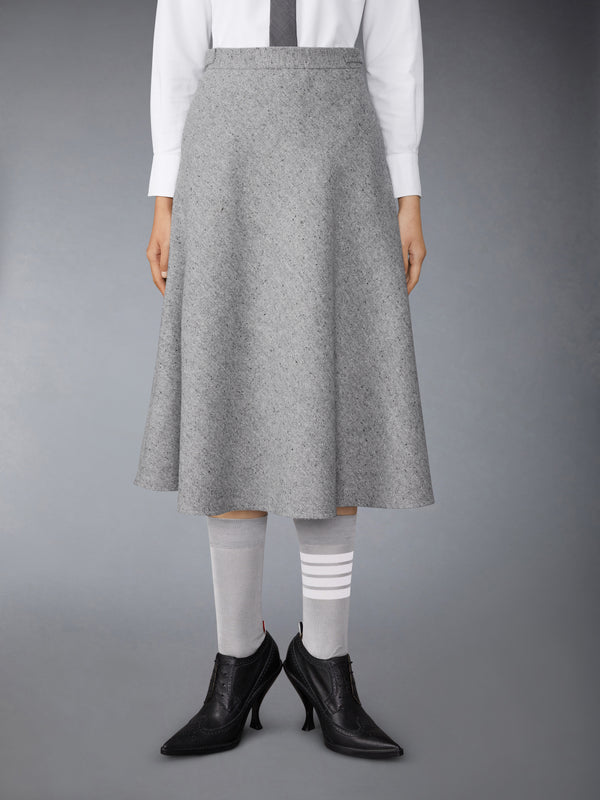 LIGHT WEIGHT IRISH DONEGAL TWEED MIDI A-LINE SIDE TAB SKIRT