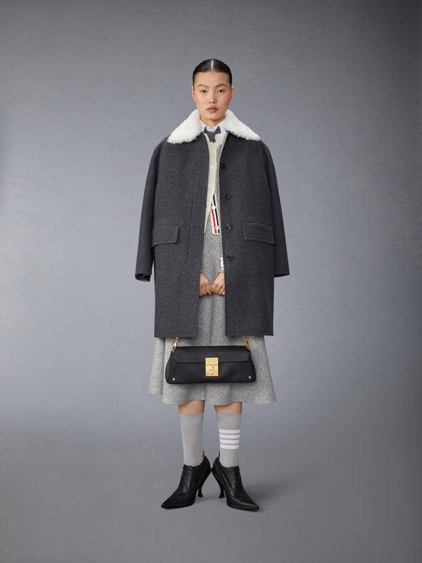 LIGHT WEIGHT IRISH DONEGAL TWEED MIDI A-LINE SIDE TAB SKIRT
