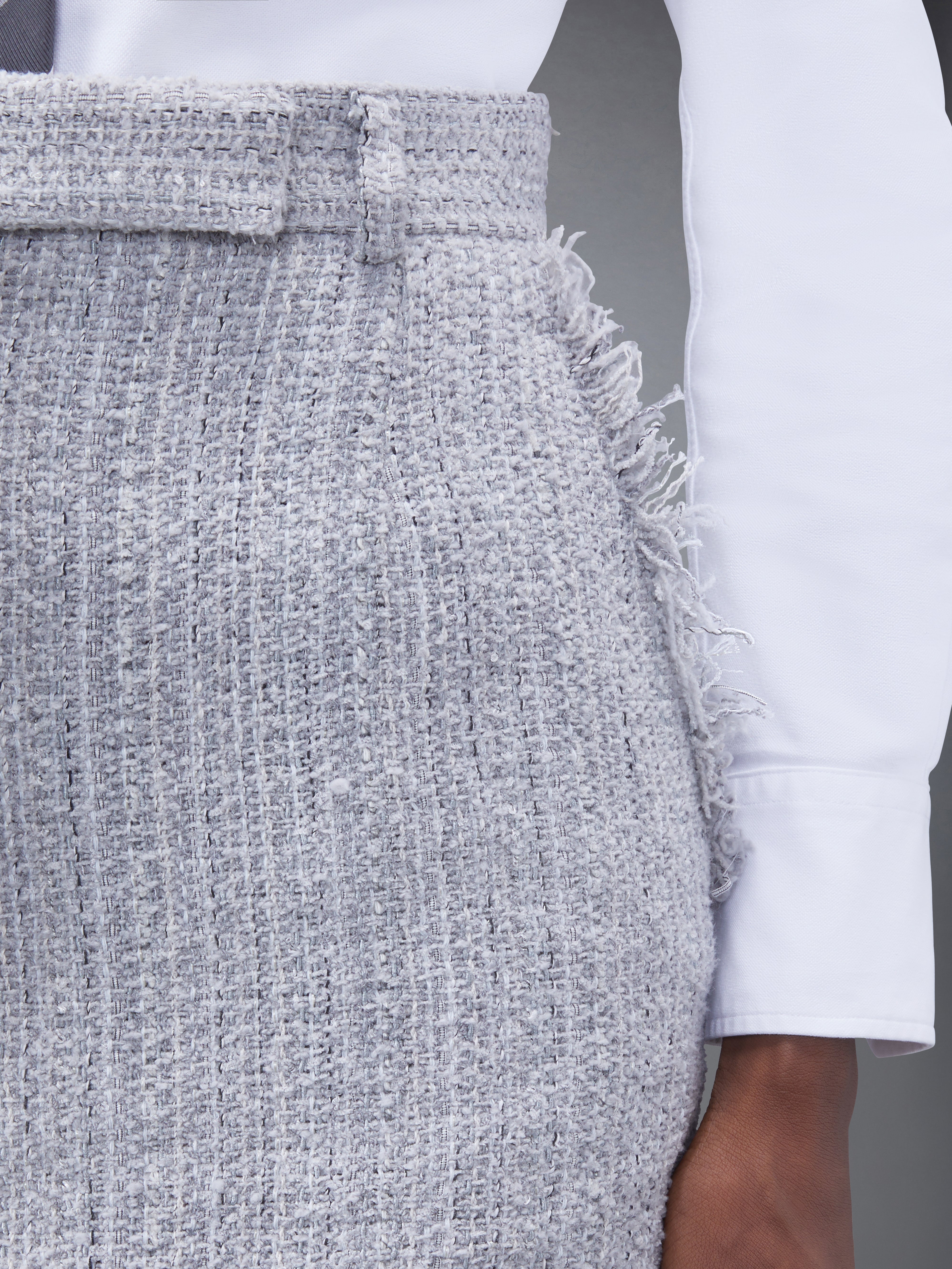 トムブラウン ツイードスカート ツイードフレイハイウエストミニスカート | Thom Browne