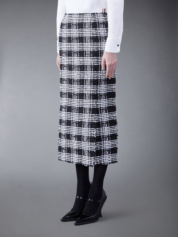Prince of Wales Chenille Tweed Frayed 4-vent Skirt - image 2
