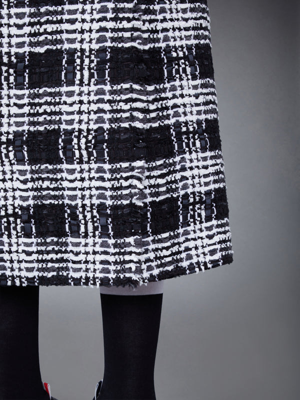 Prince of Wales Chenille Tweed Frayed 4-vent Skirt - image 5