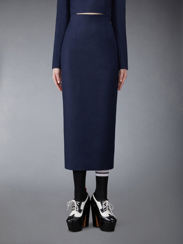 FLANNEL BUTTON BACK PENCIL SKIRT - featured image