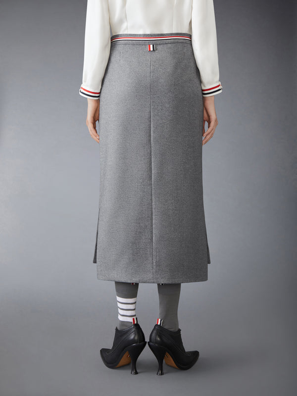 WOOL FLANNEL BOW SKIRT