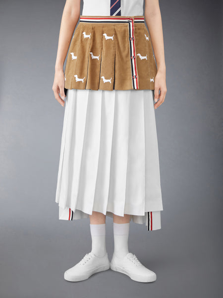 CORDUROY MINI PLEATED HECTOR SKIRT KHAKI