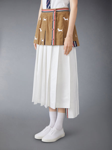 CORDUROY MINI PLEATED HECTOR SKIRT KHAKI