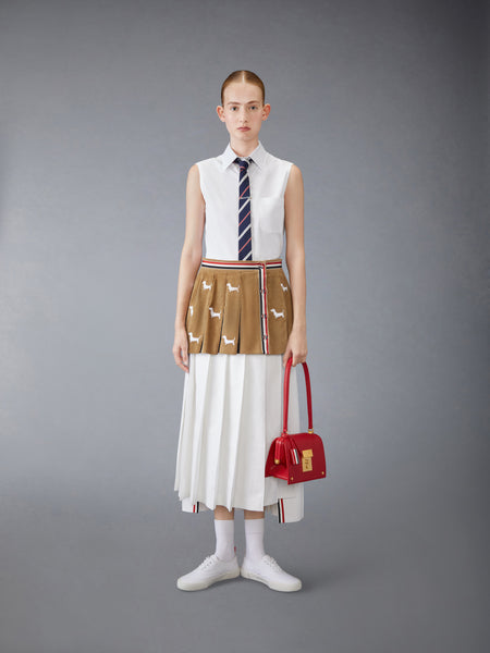 CORDUROY MINI PLEATED HECTOR SKIRT KHAKI