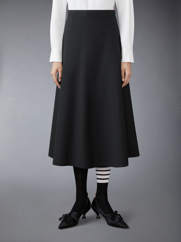 Calf Length Seamed A Line Skirt In School Uniform Plain Weave