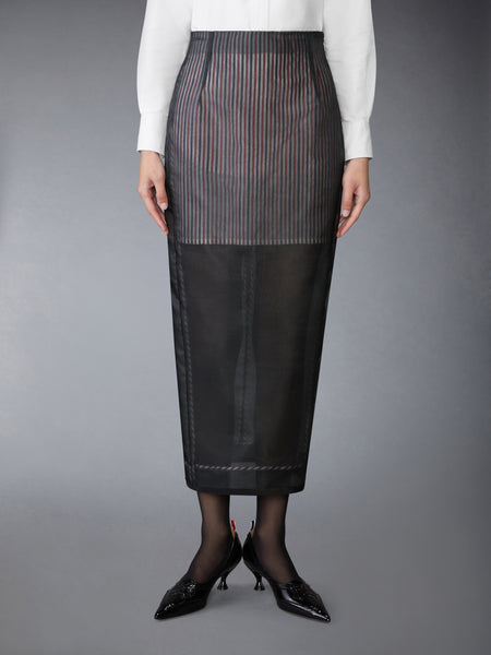 SILK ORGANZA HIGH WAISTED PENCIL SKIRT
