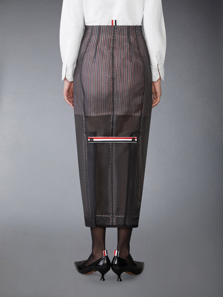 SILK ORGANZA HIGH WAISTED PENCIL SKIRT