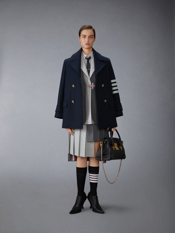 WOOL FLANNEL 4-BAR PLEATED SKIRT - image 4