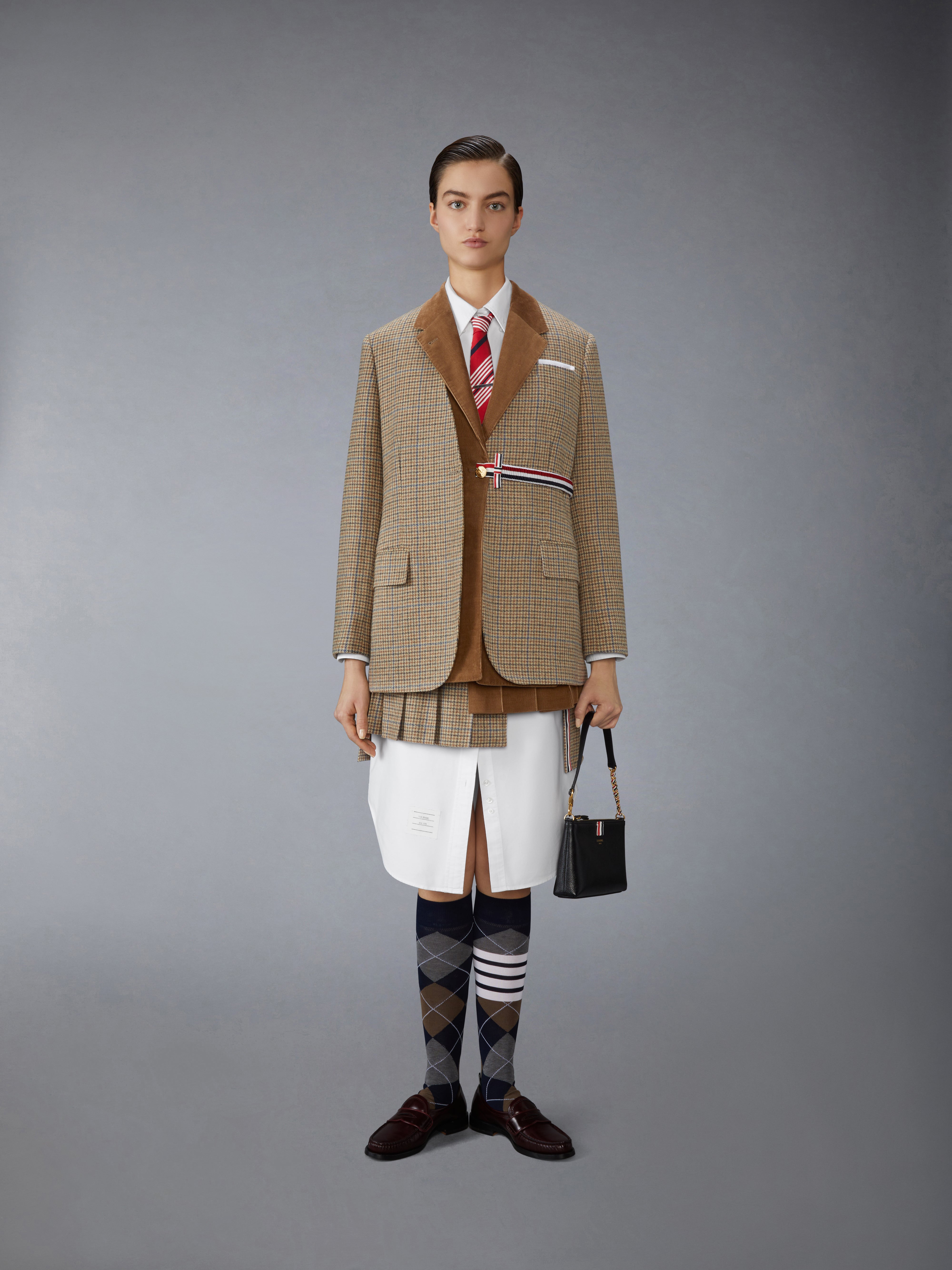 【送料&関税込】Thom Browne Tweed Pleated Miniskirt Gunclub Check Cheviot Tweed Pleated Mini Skirt | Thom Browne