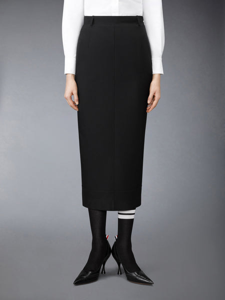 HOPSACK SUITING PENCIL SKIRT BLACK