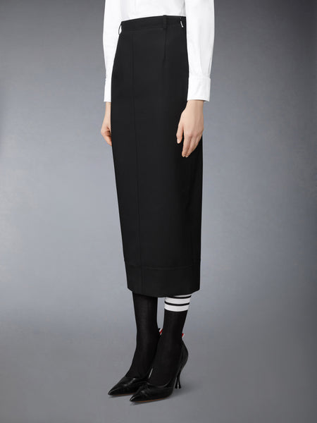HOPSACK SUITING PENCIL SKIRT BLACK
