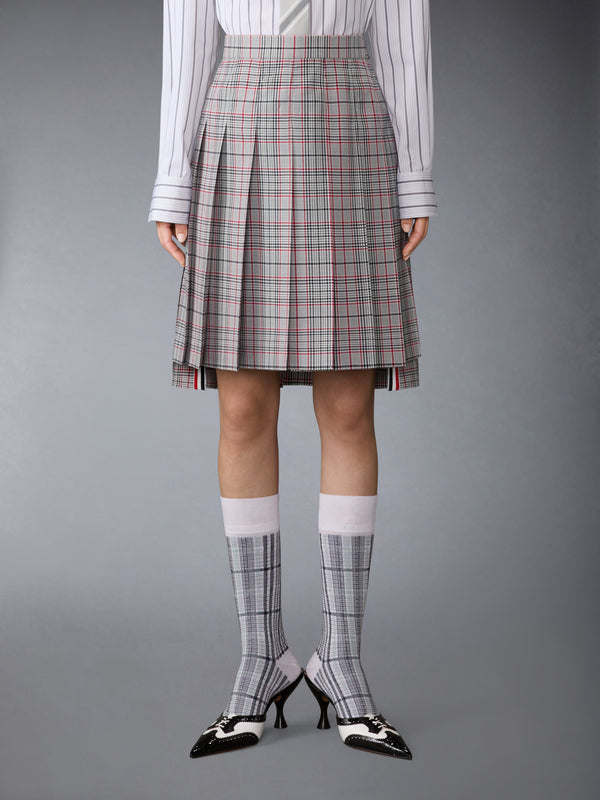 PLAID CHECK COOL WOOL PLEATED SKIRT - image 1