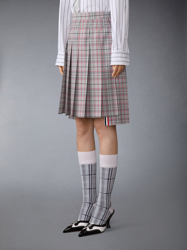 PLAID CHECK COOL WOOL PLEATED SKIRT - image 2