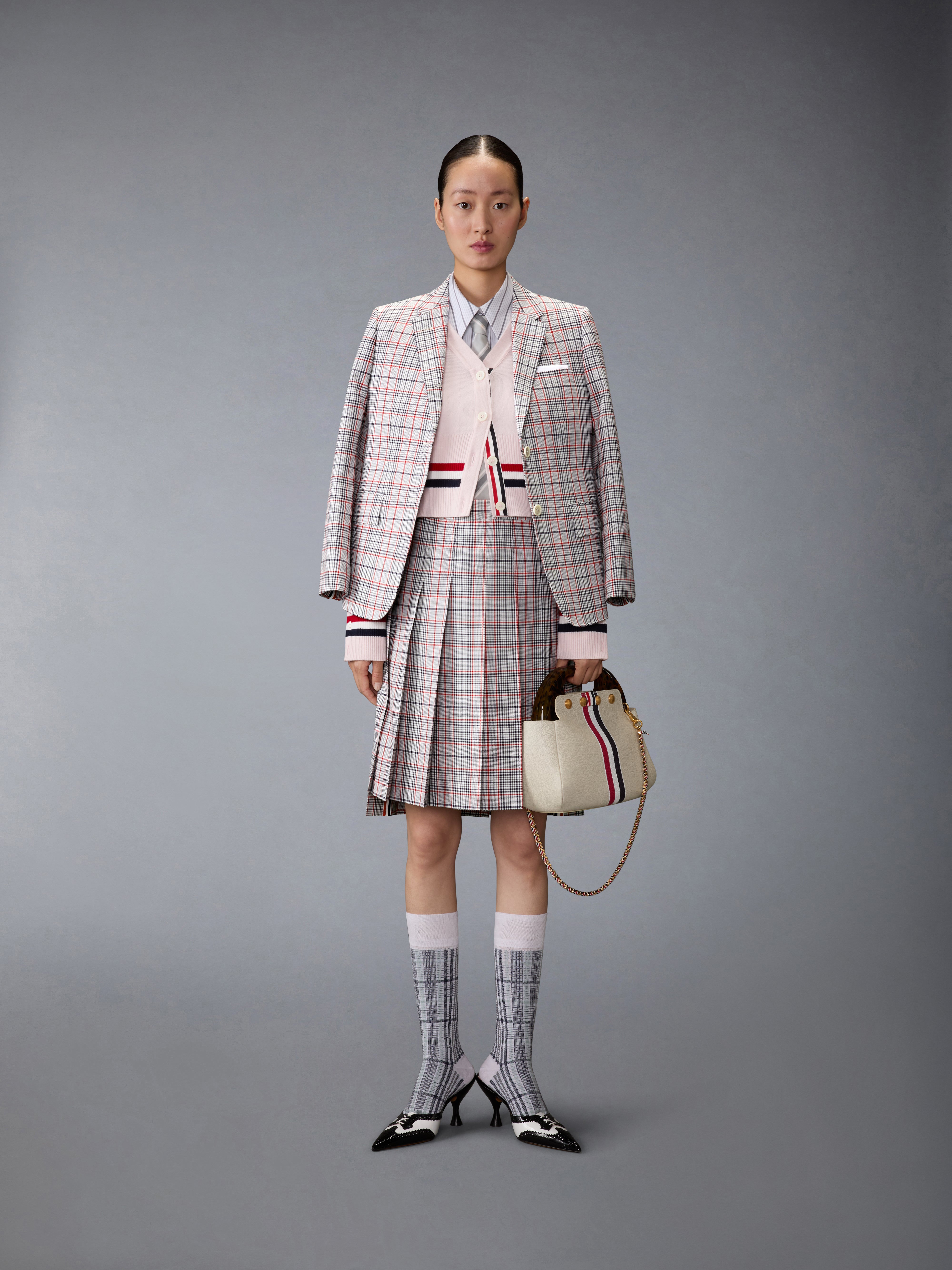 プレイド チェック クールウール プリーツスカート | Thom Browne