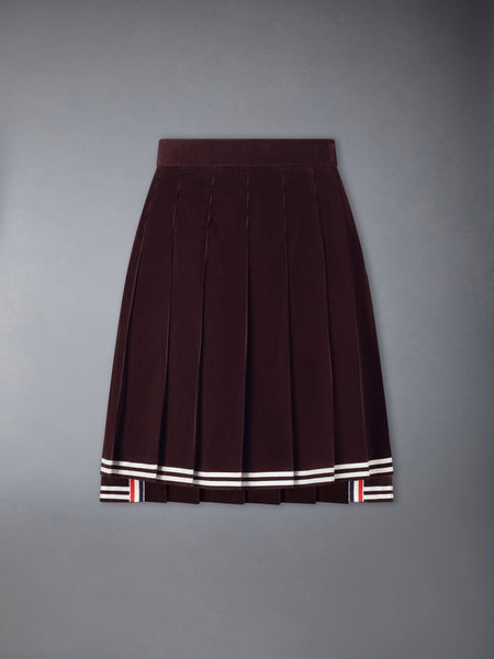 CORDUROY PLEATED SKIRT BURGUNDY