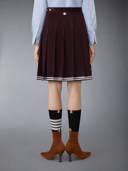 CORDUROY PLEATED SKIRT BURGUNDY